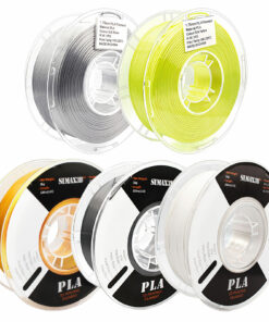 [US Direct] iMetrx® 5 rouleaux de soie PLA filament 1 kg 1,75 mm noir/blanc/or/argent/jaune ensemble de filaments pour imprimantes 3D